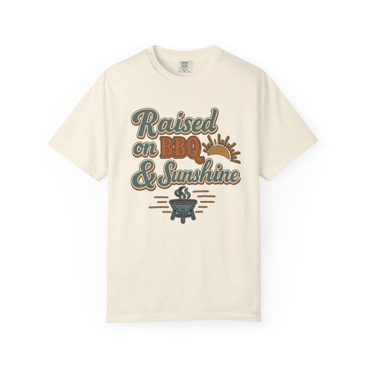 Raised on BBQ & Sunshine Tee — Retro Western Comfort Colors Shirt