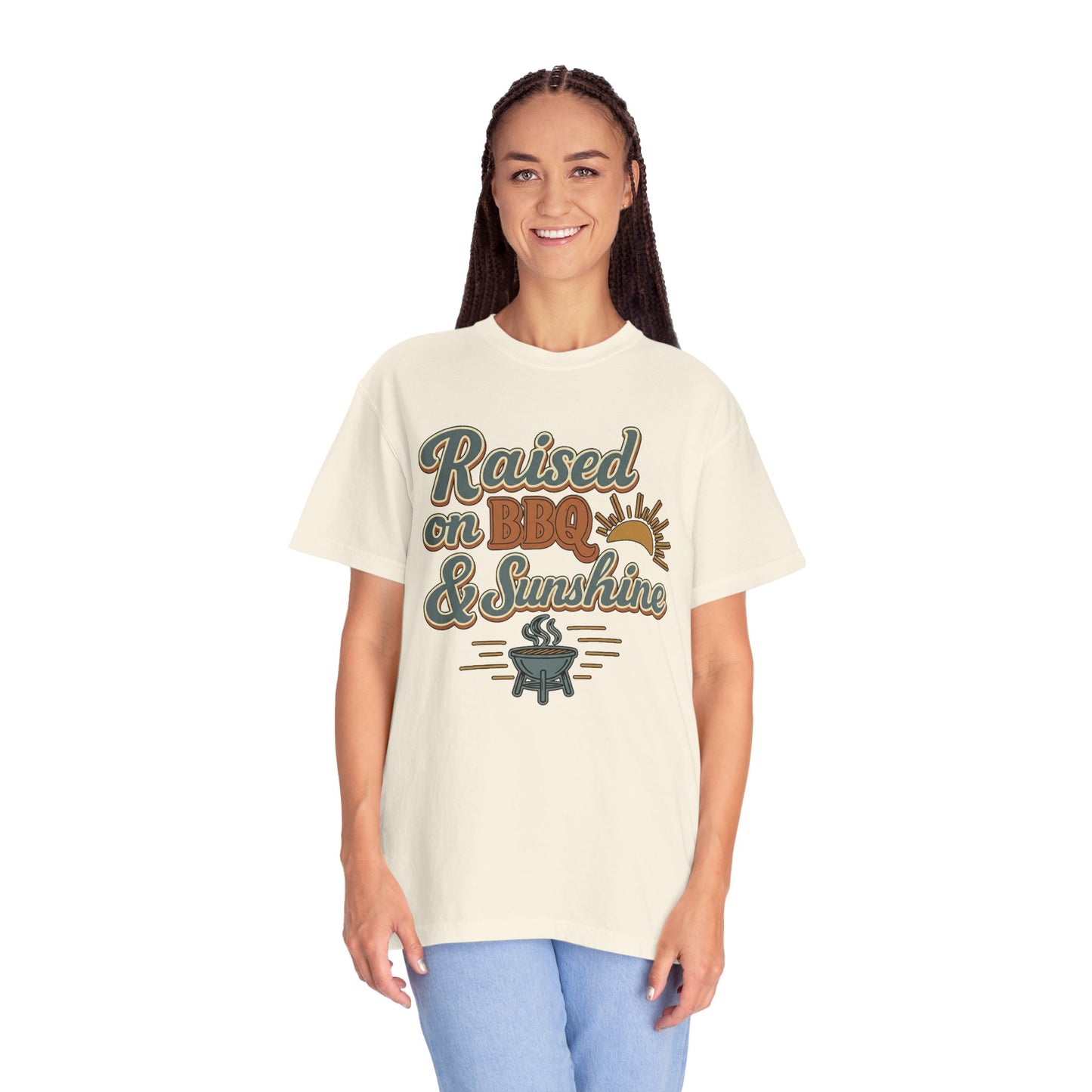 Raised on BBQ & Sunshine Tee — Retro Western Comfort Colors Shirt