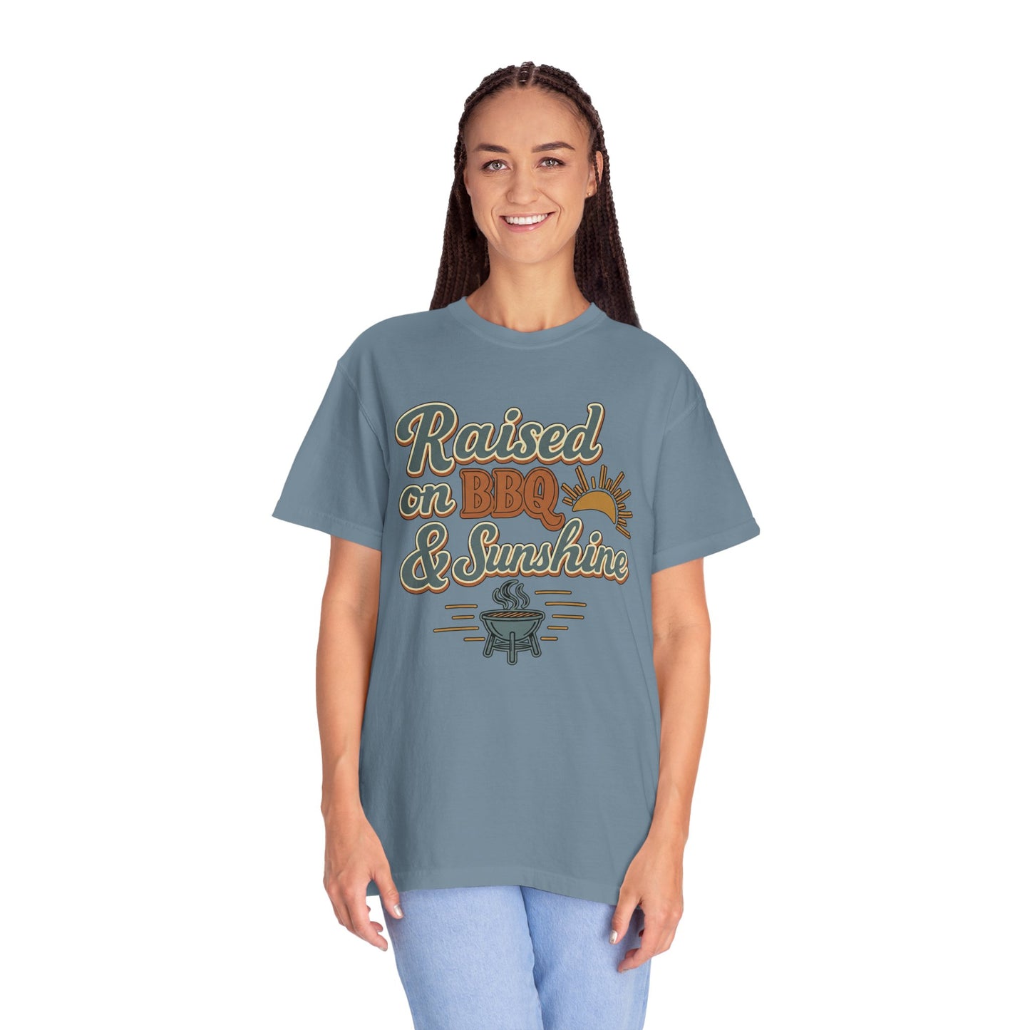Raised on BBQ & Sunshine Tee — Retro Western Comfort Colors Shirt