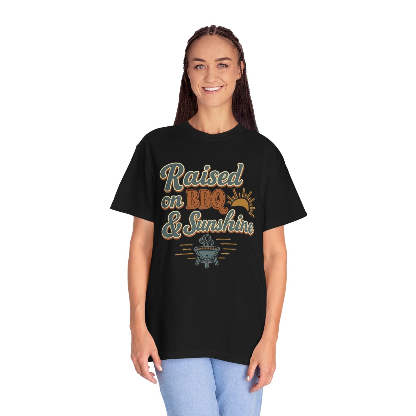 Raised on BBQ & Sunshine Tee — Retro Western Comfort Colors Shirt