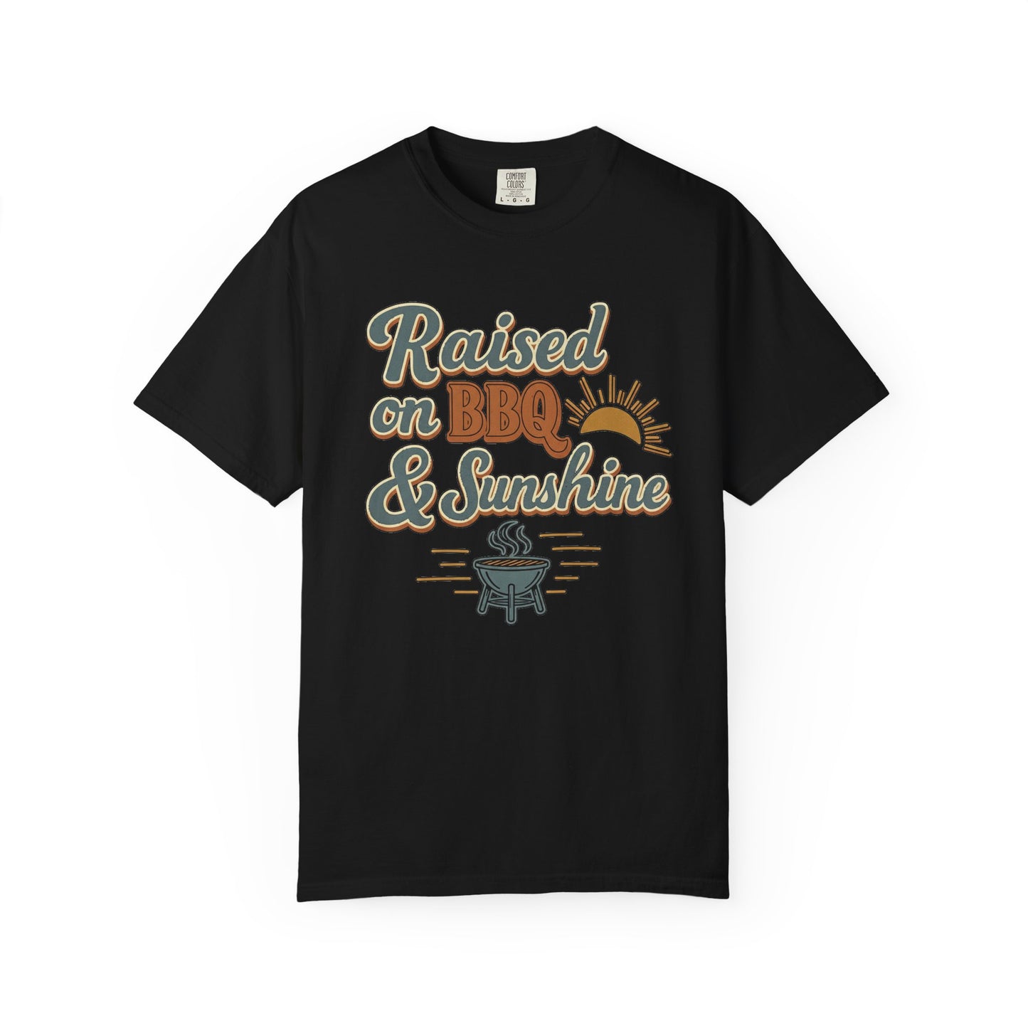 Raised on BBQ & Sunshine Tee — Retro Western Comfort Colors Shirt