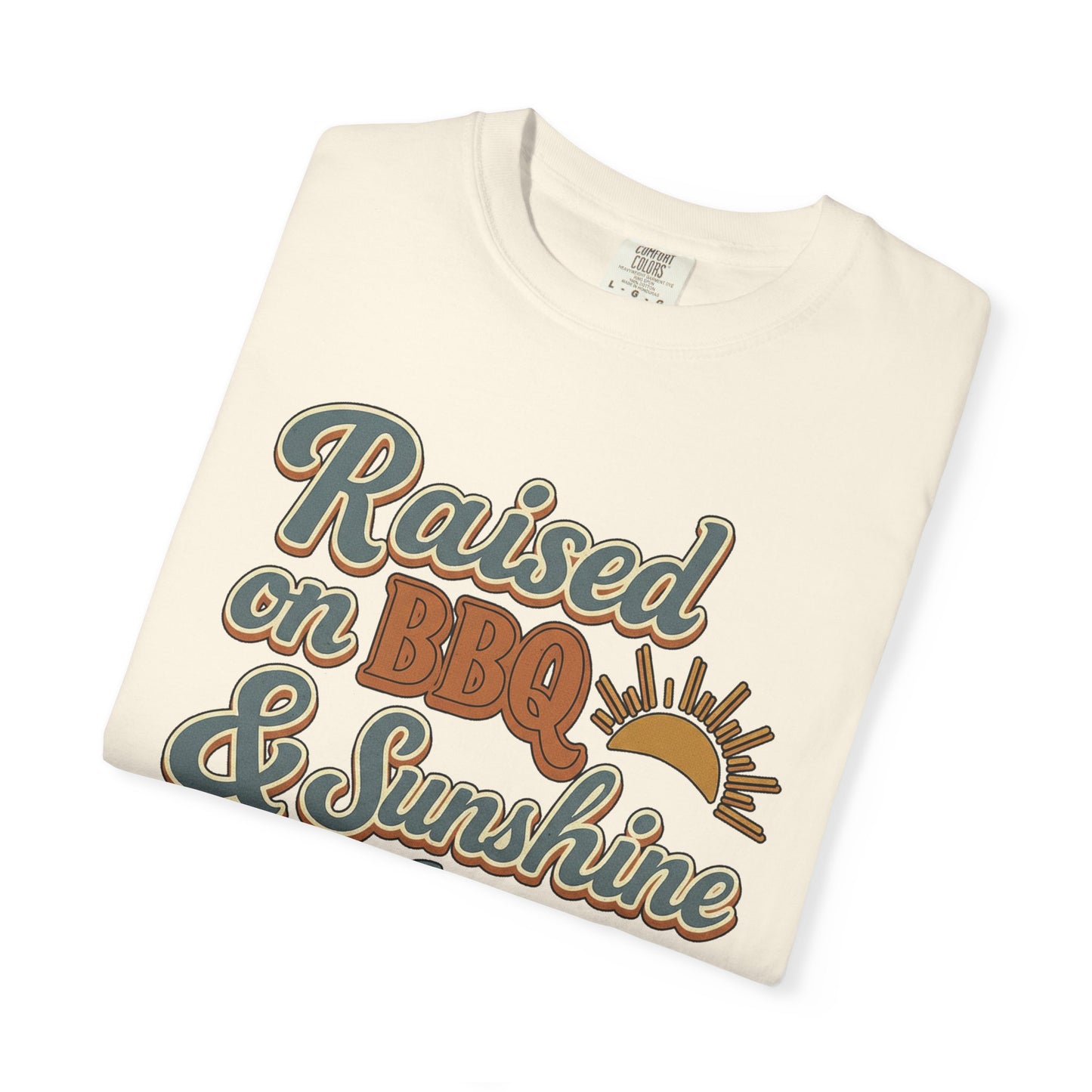 Raised on BBQ & Sunshine Tee — Retro Western Comfort Colors Shirt