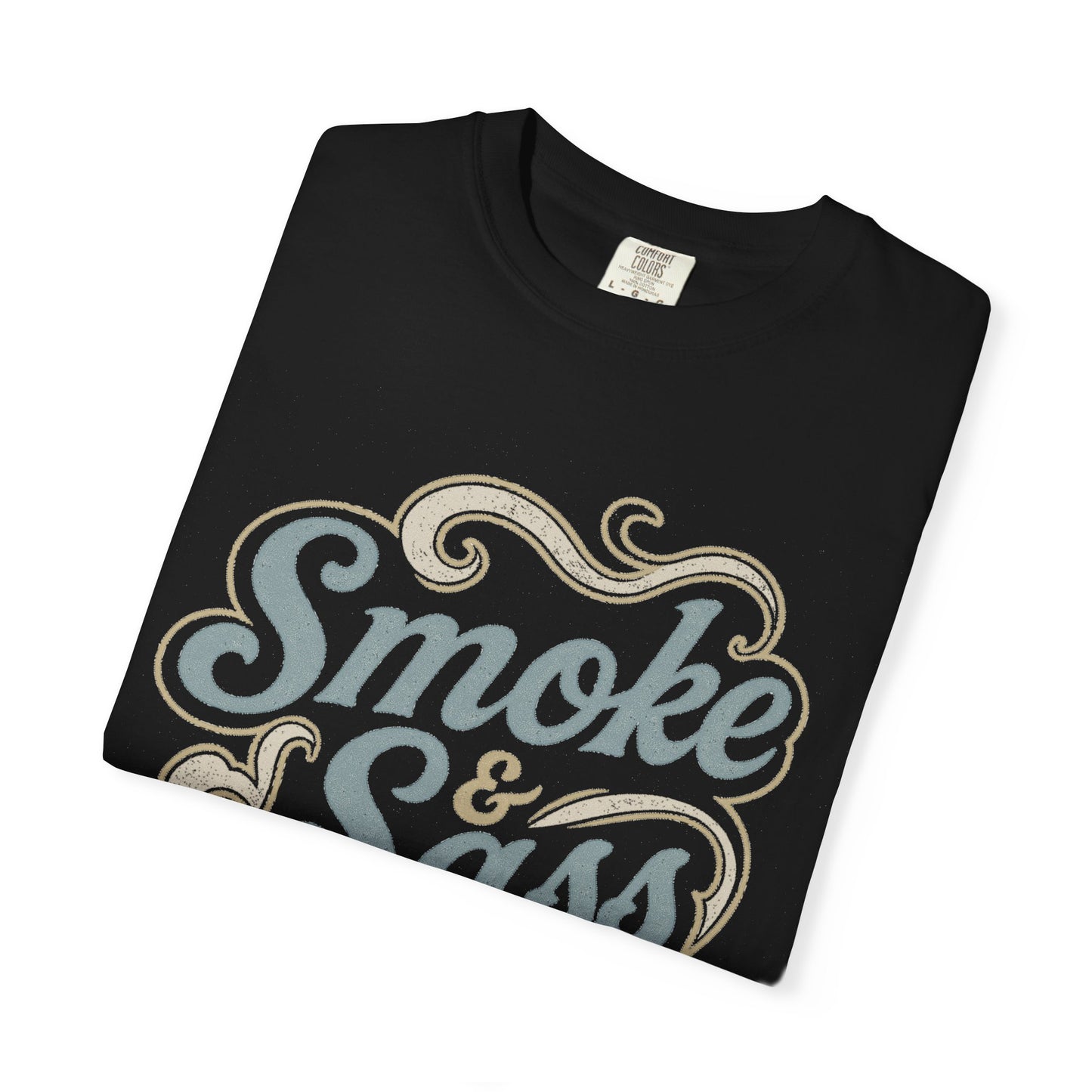 “Smoke & Sass” Vintage Western Graphic Tee | Dusty Blue + Taupe Retro Cowgirl Shirt